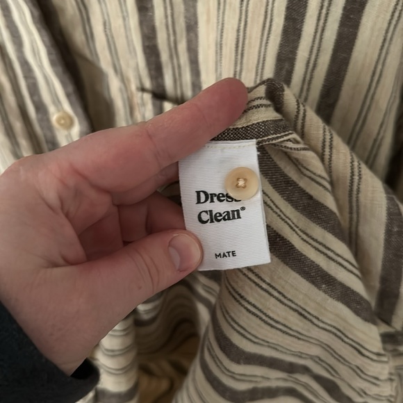 Mate the Label • Butter Yellow Striped Linen Buttonup Size M - Picture 5 of 10